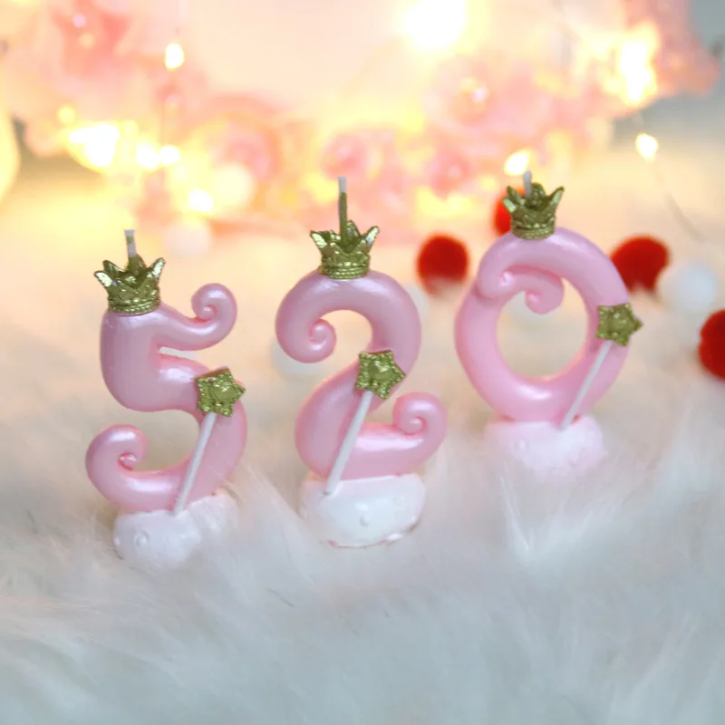Digital Candles Baby Shower Happy Birthday Cake Topper Unicorn Party Birthday Cake Decor High-grade Crown Birthday Personalized