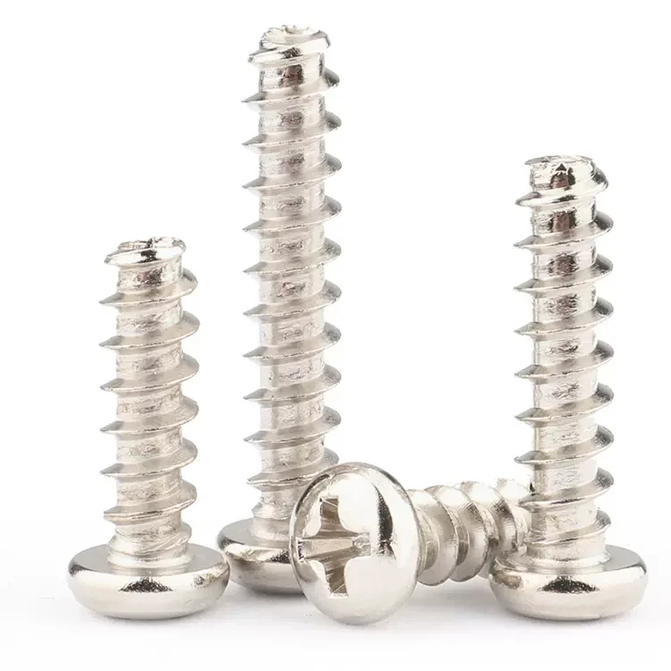 M1.4 M1.7 M1.8 M2 M2.3 M2.5 M2.6 M3 M3.5 M4 M5 Nickel Plated Phillips Pan Head Plastic Self Tapping Thread Forming Screws
