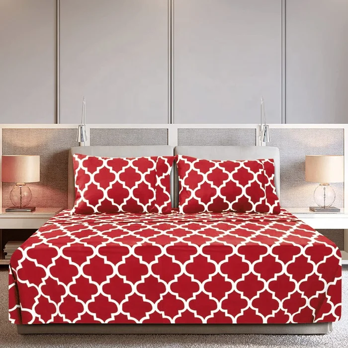 Bed Sheet Bed Cover Twill Fabric Printed With Pillow Custom Color Solid Color Size for Wholesale