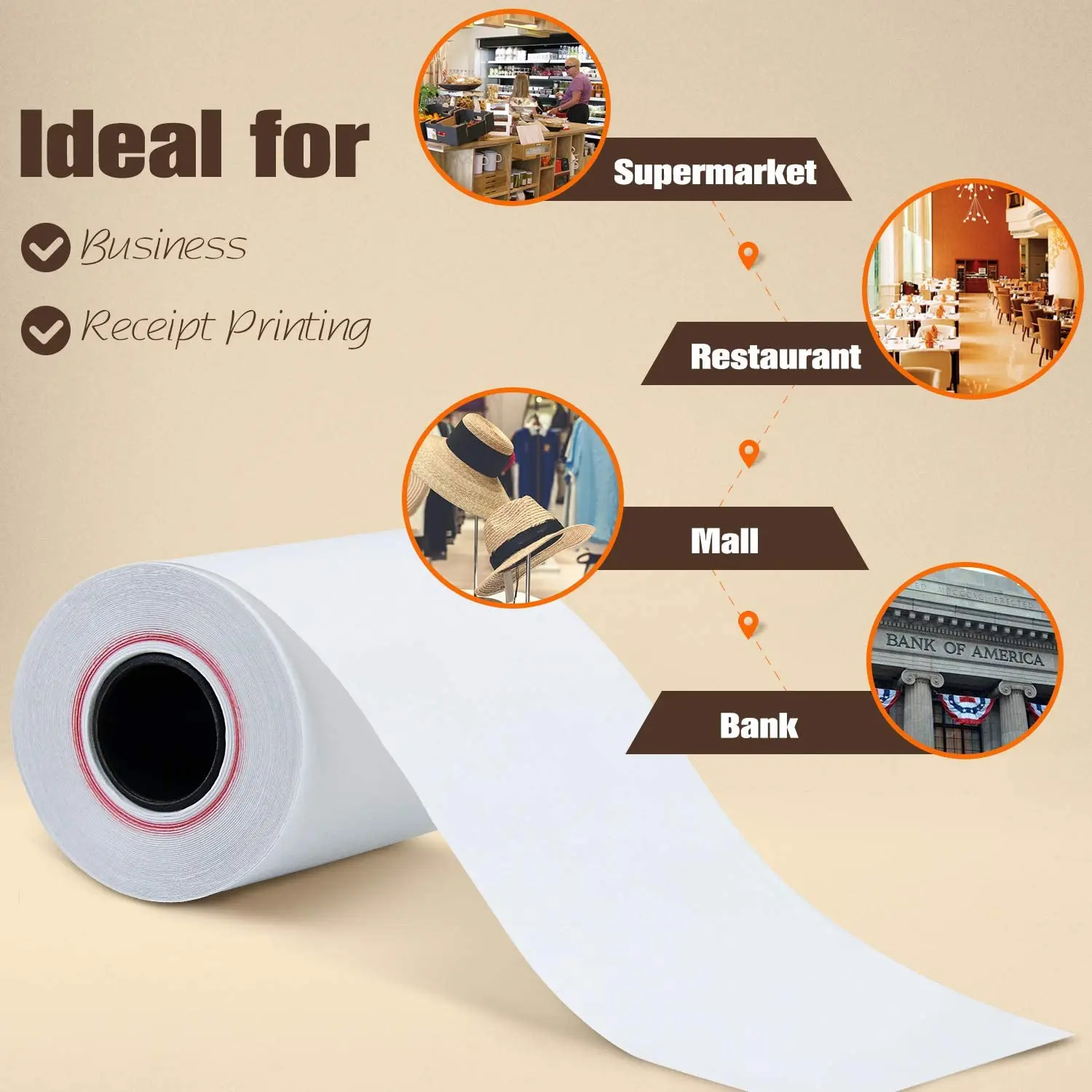 Free Sample 80mm 57mm Cash Register Till Receipt Tape Printing Papel Termico Pos Terminal Thermal Paper Roll Paper Roll