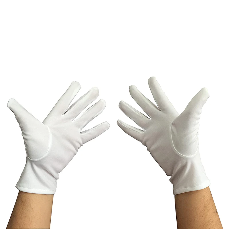 2022 new arrival plain white cotton fabric masonic gloves embroidered logo competitive price low MOQ masonic gloves