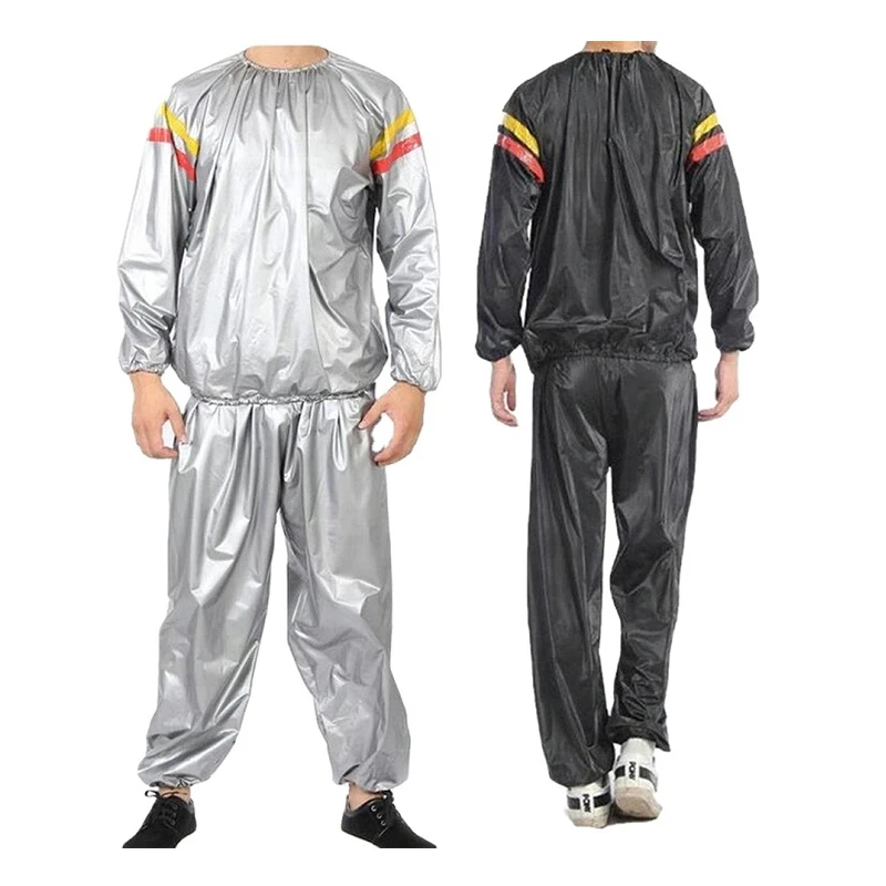 High Quality Sauna Suit Gym Sport Exercise Fitness Weight Loss Body Slim Anti-rip Pvc Sauna Sweat Suit Set Price For Men Women