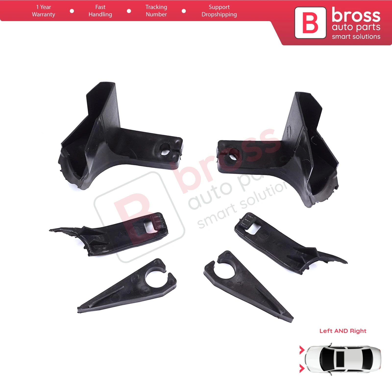 BHL571  Headlight Holder Mount Repair Bracket Tab Set Right Left Side for Ford Transit Tourneo Custom MK1 V362 2012-2018