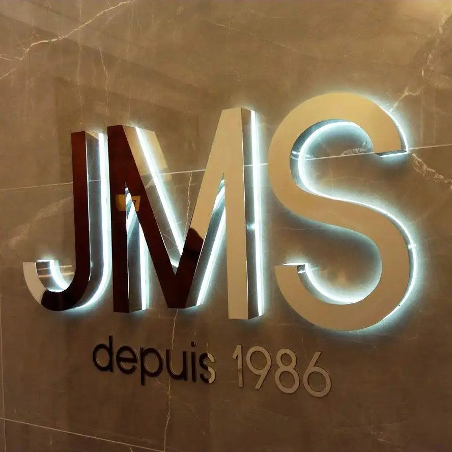 Office Wall Business Signs Backlit Metal Logo Signage Lighted 3d Lighting Letters Led Sign