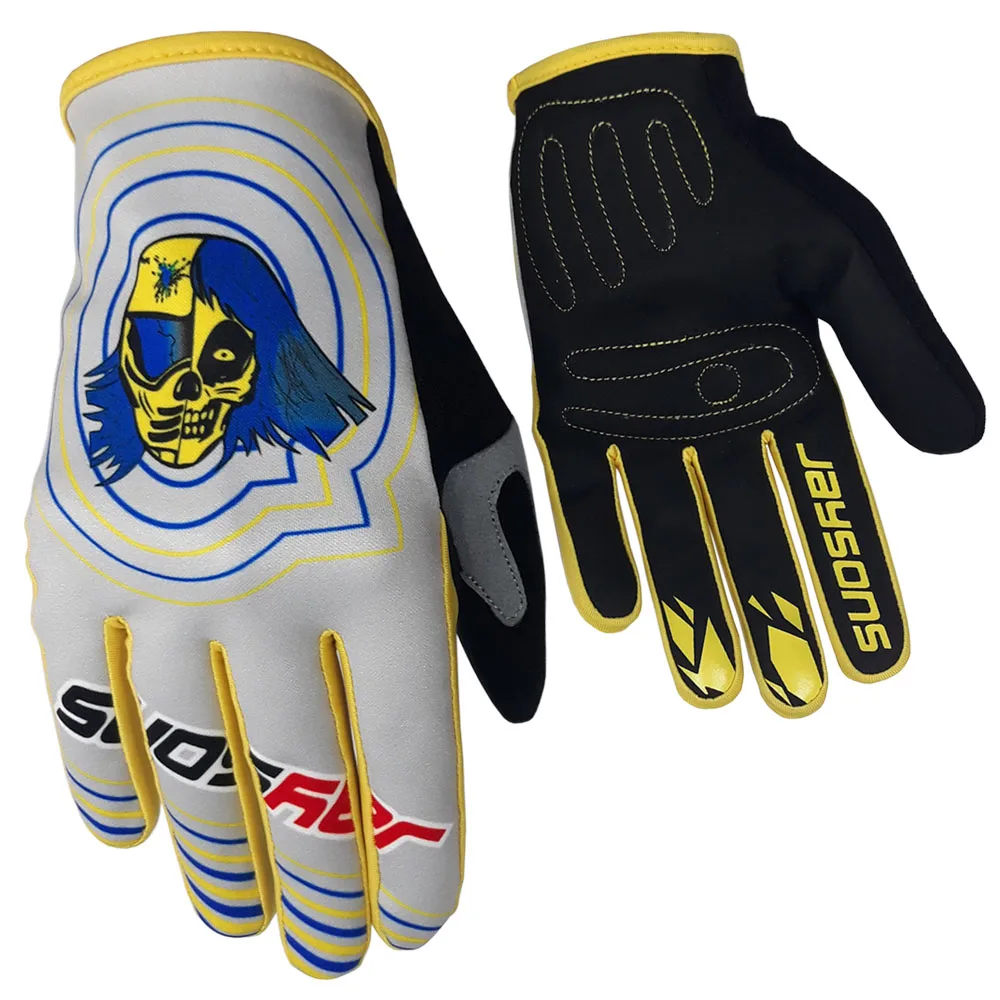 High Quality Unisex Leather Racing Gloves for Motocross Mountain Bike BMX Gym with Protective Hand Grips for Outdoor Sports