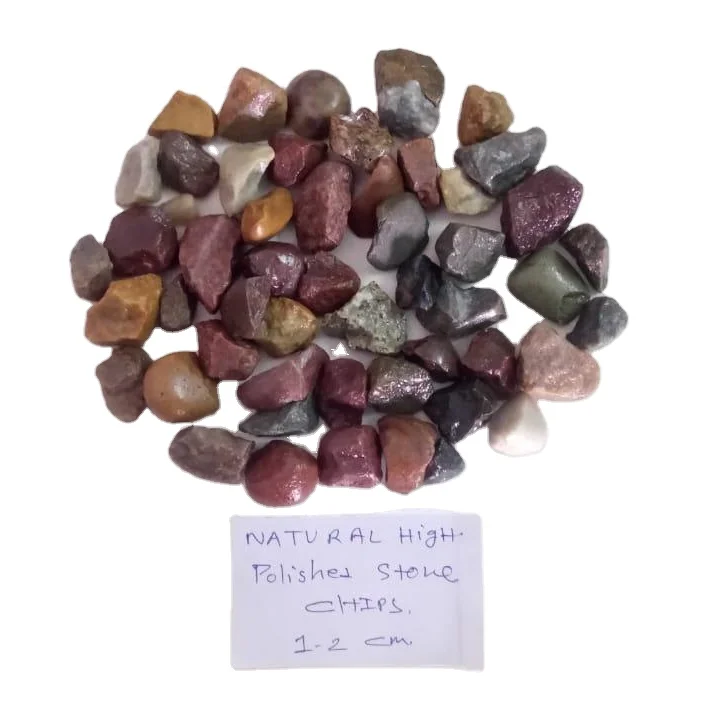 Chips Hot Sale Stone Aggregate Crushed Colored river stones crushed mix color high polished chips and gravels price per ton