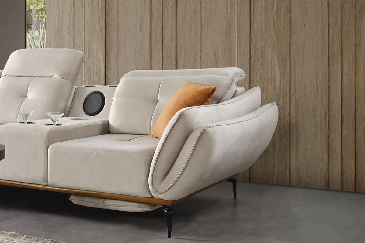 wooden Sofa Armchairs corner set Living Furniture Wholesale Couch Velvet Seat Set Style Fabric Packing Room (ider Luna)