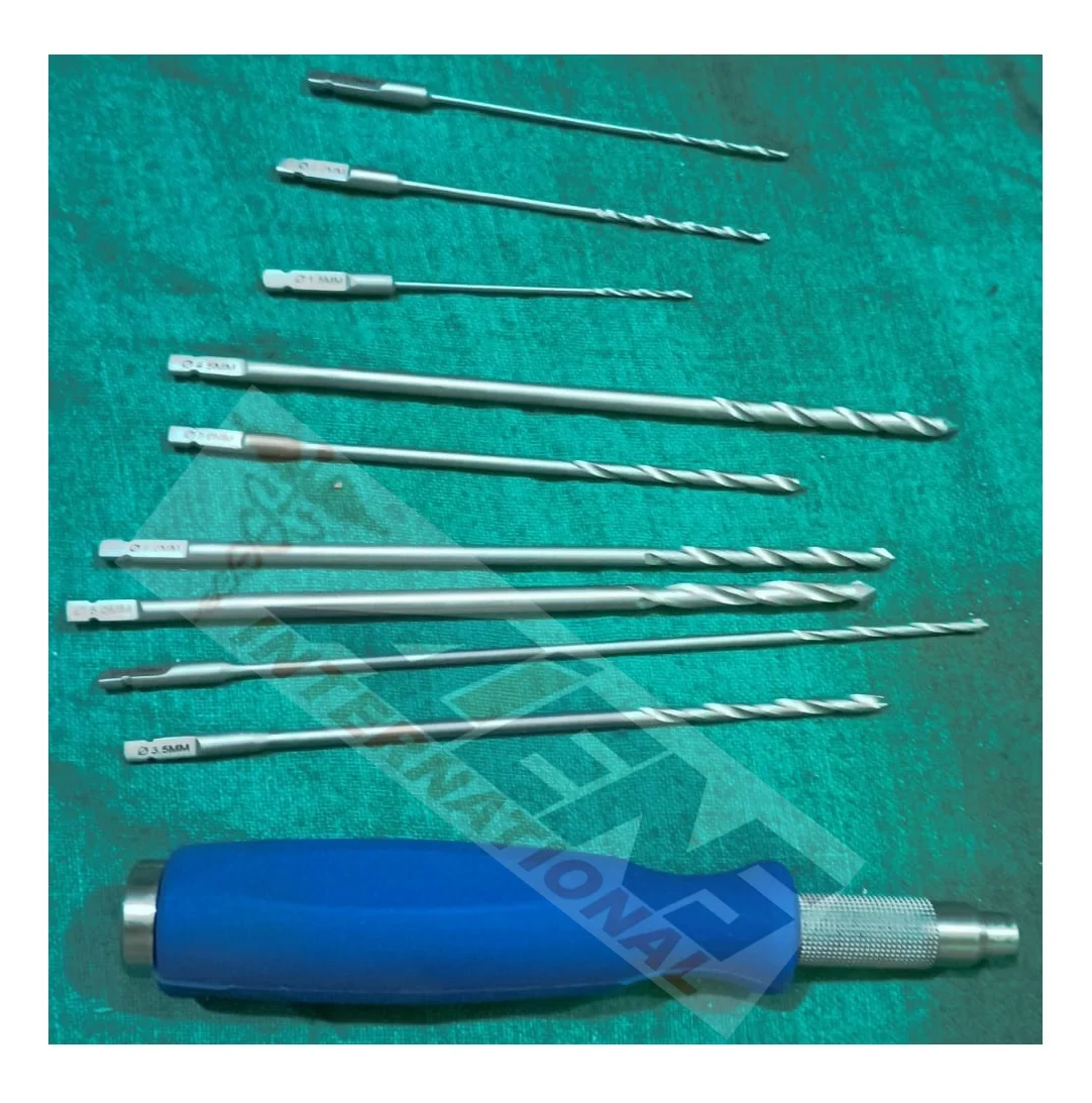 New Arrival Customized High Quality Orthopedic Instrument AO Quick Coupling Handle Straight With Bone Drill Bits