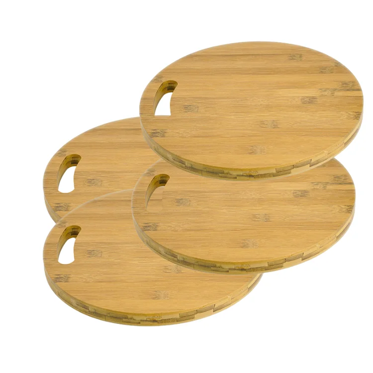 High Quality Viet FOA Bamboo Round Cutting Board Manufacturer Natural Decor Customized Blocks Piece Packaging Food Pcs