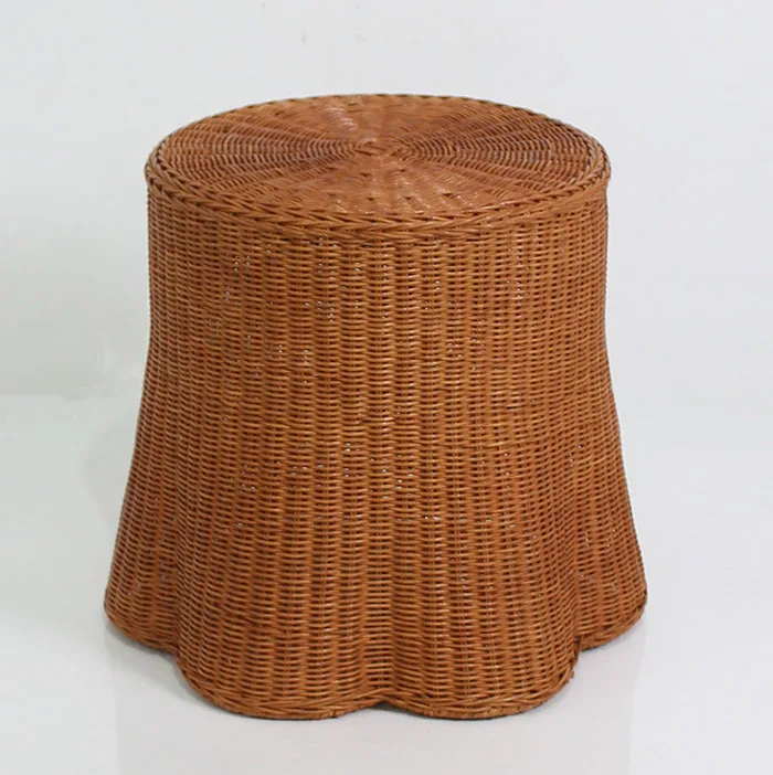 Round Rattan Wicker Stool