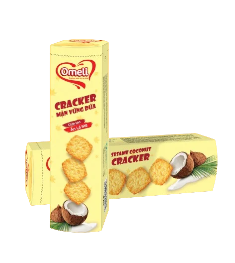 Coconut and Sesame Cracker 70G Crispy Biscuit Vietnam Manufacturer Wholesale Premium Quality New Design Box