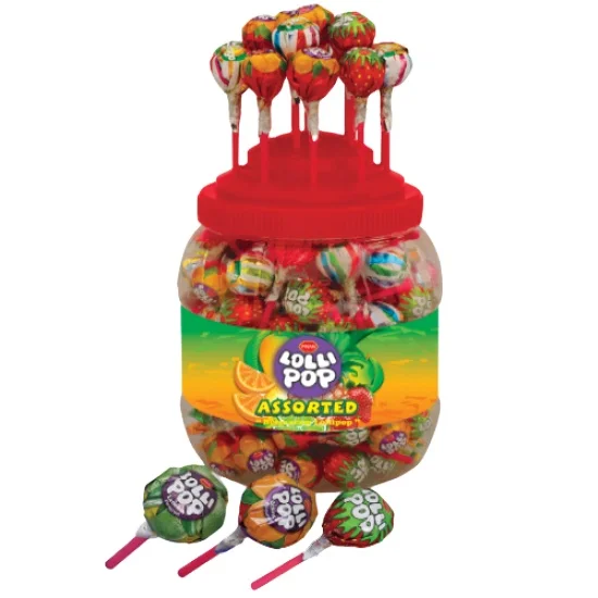 Sour Fruit Inside Lollipop Candy Lollipops Sweet Multicolor Hard Candy Round Flat Lollipop Sour Fruit Flavor