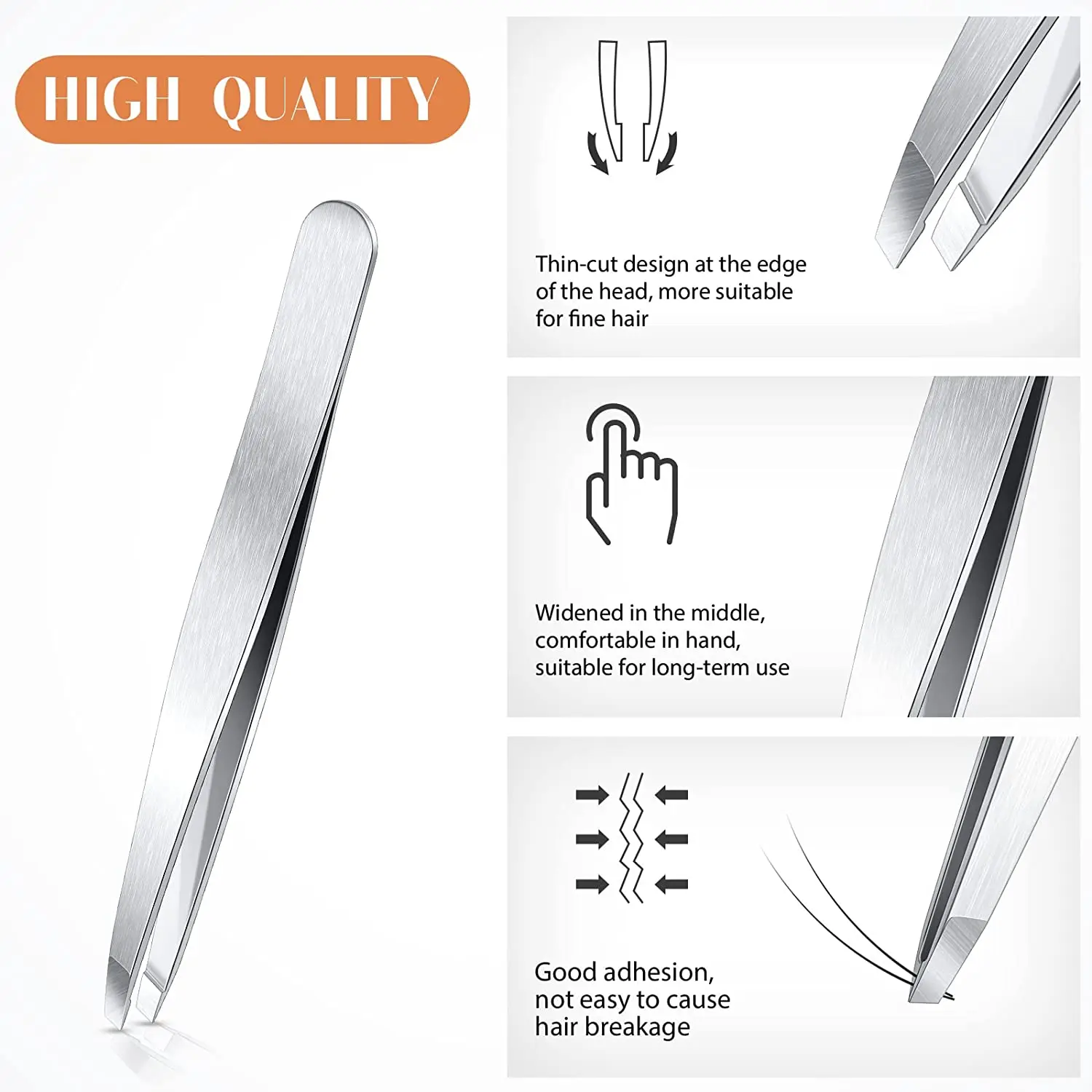 Stainless Steel Facial Hair Remover Tweezers Women Slanted Tweezers Plucker Your Daily Beauty Routine Tweezer eyebrow Shaping