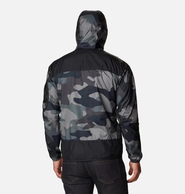Stomach Pocket All Season Windbreaker Jacket Dark Camo Outdoor Clothing Breathable Quick Dry Pullover Anorak