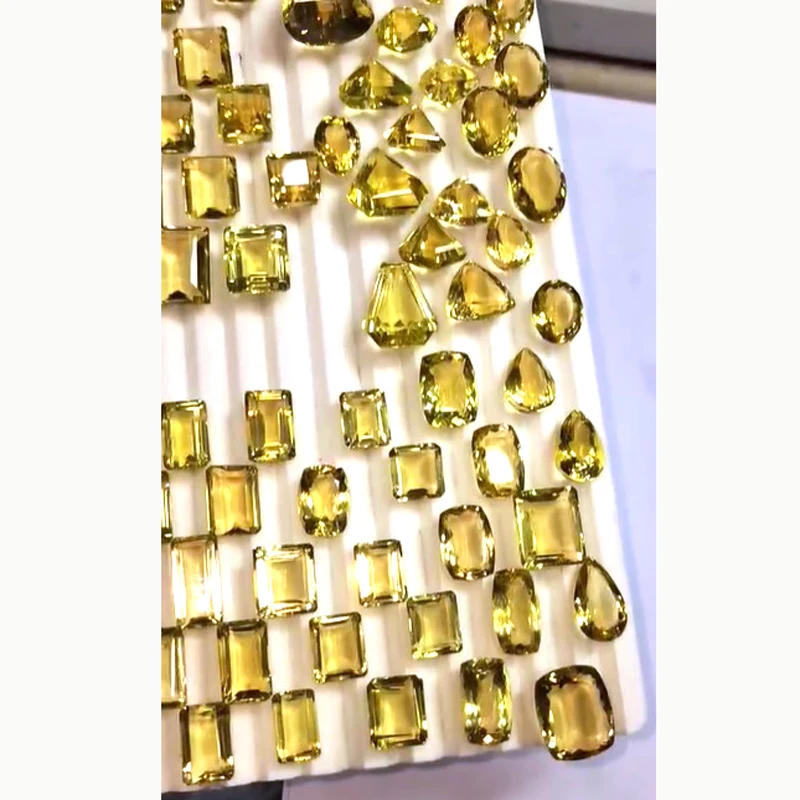 62 Pcs of Natural Lemon Quartz 15-20mm Oval Rectangle Pear Cushion Fancy Cut 710 Ct Lot Iroc Sales High Quality Loose Gemstone