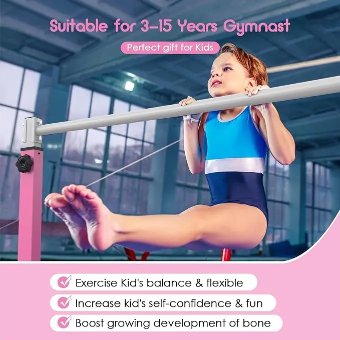 Horizontal Bar For Kids Gymnastics Bars Indoor Gymnastic Equipment Adjustable Junior Training Gymnastics