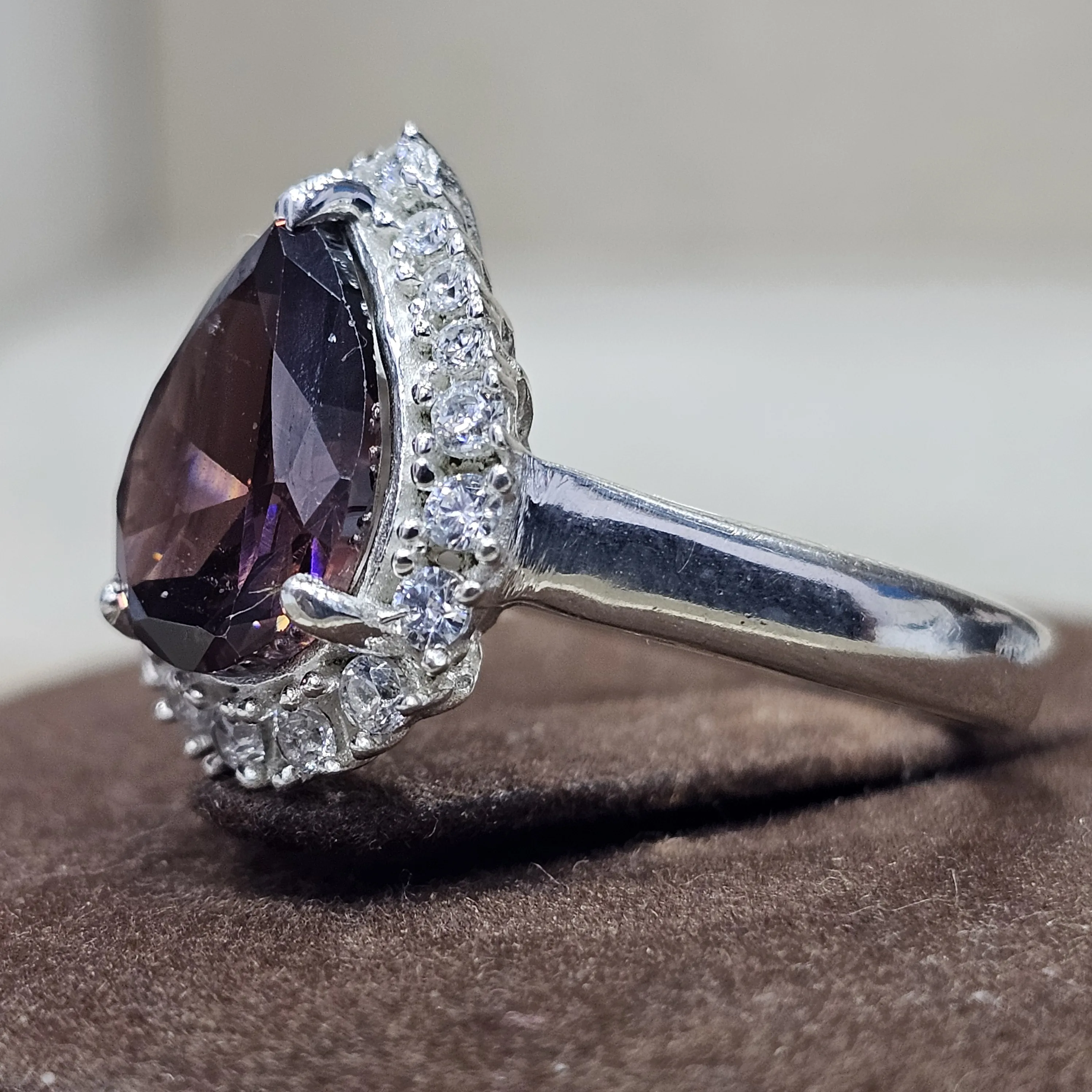 925 Sterling Silver Excellent Quality Handmade Designer Latest Trendy Ring With Teardrop Shape Nice Cut Moissanite Gemstone