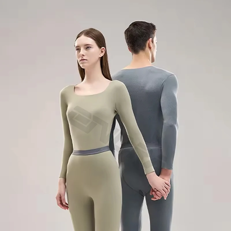 New Winter Keep Warm Heated Thermal Suit Long Johns Seamless Women Men Warm Thermal Underwear Spaghetti Strap