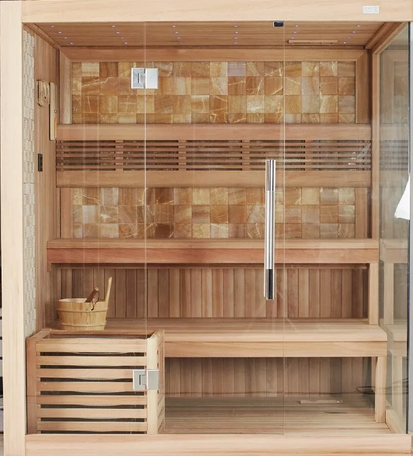 Hot Sale 2-3 Person Luxury Wooden Sauna Room Infrared Steam Cabin for Home Dry Sauna