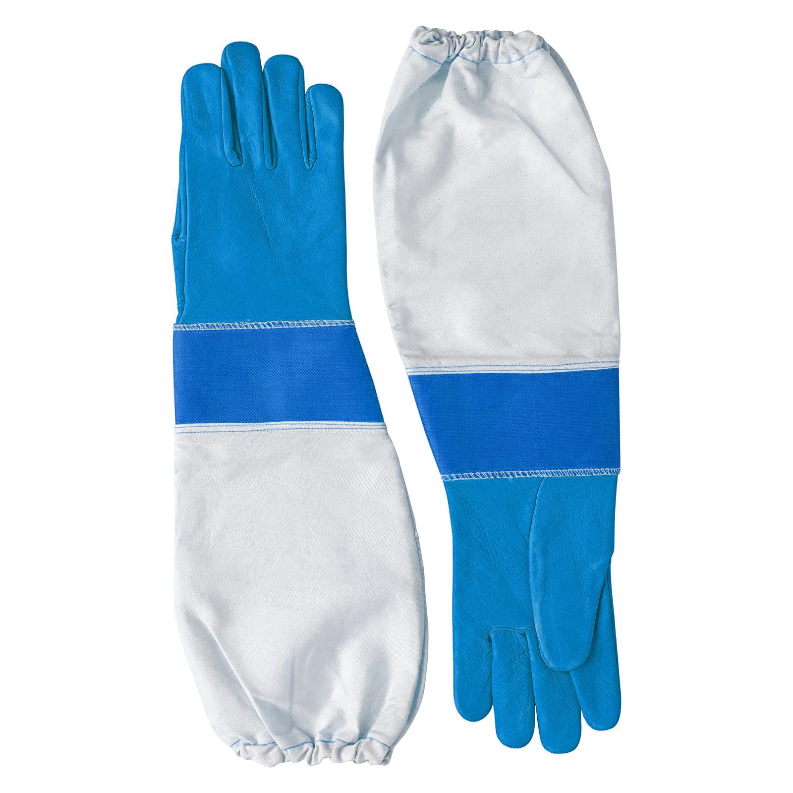 Best Manufacturer Beekeeping Goatskin Leather Farming Beekeeper Gloves with Vent Long Canvas Sleeve Elastic Cuff  All Sizes