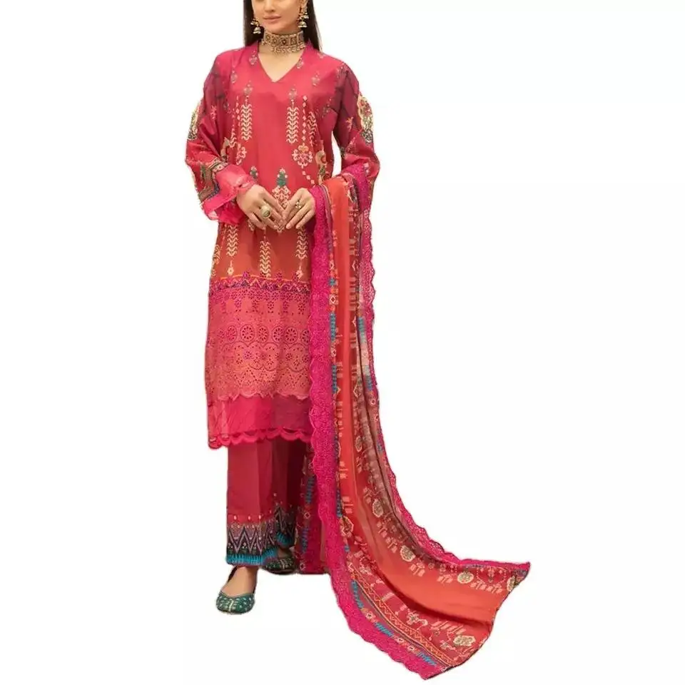 Pakistani Lawn suit Punjabi dress material casual wear Salwar Kameez Dupatta 3 piece suit