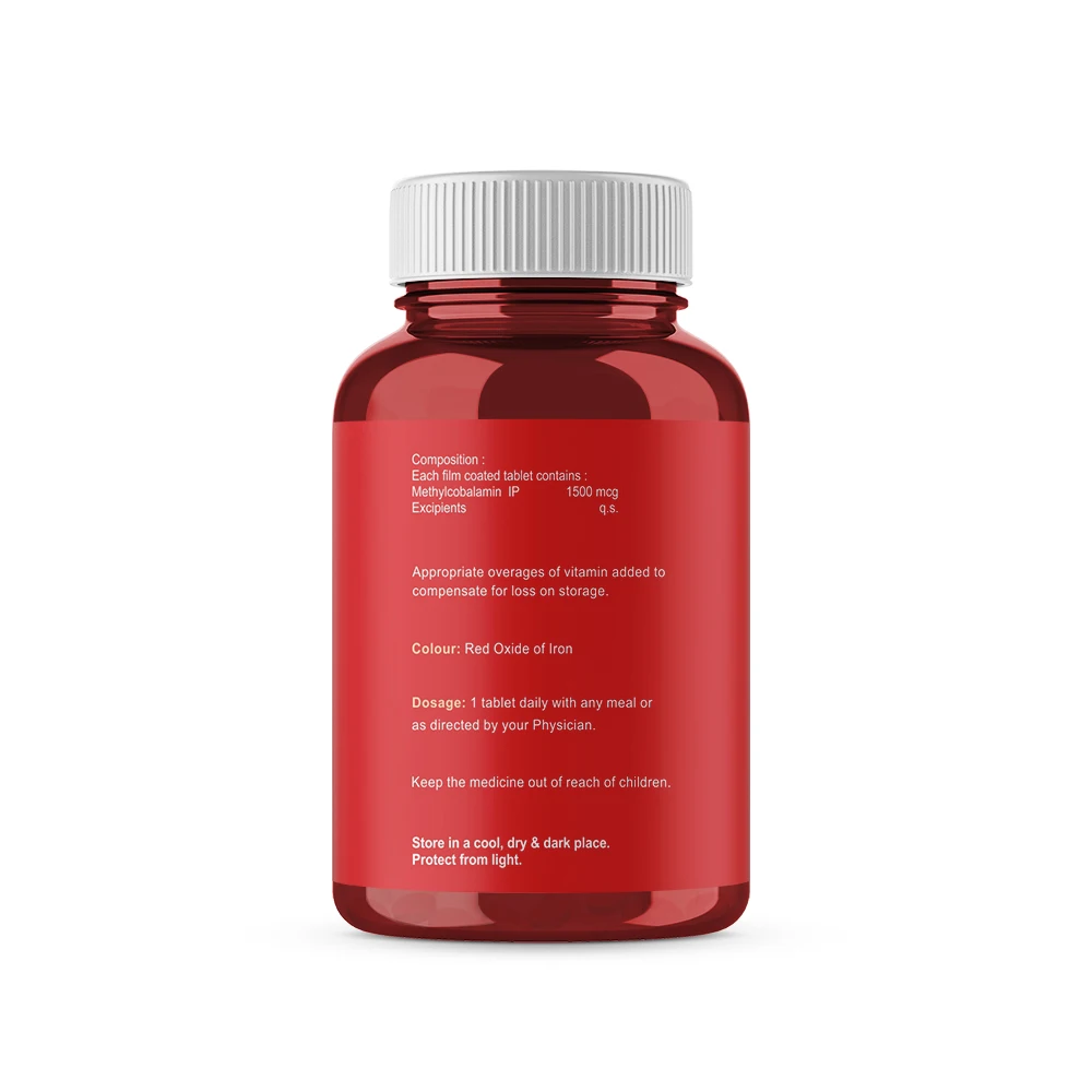 Vitamin B12 Energy Boost Tablets 1500mcg Active form of Methylcobalamin B12 Supplement for Men & Women for better health