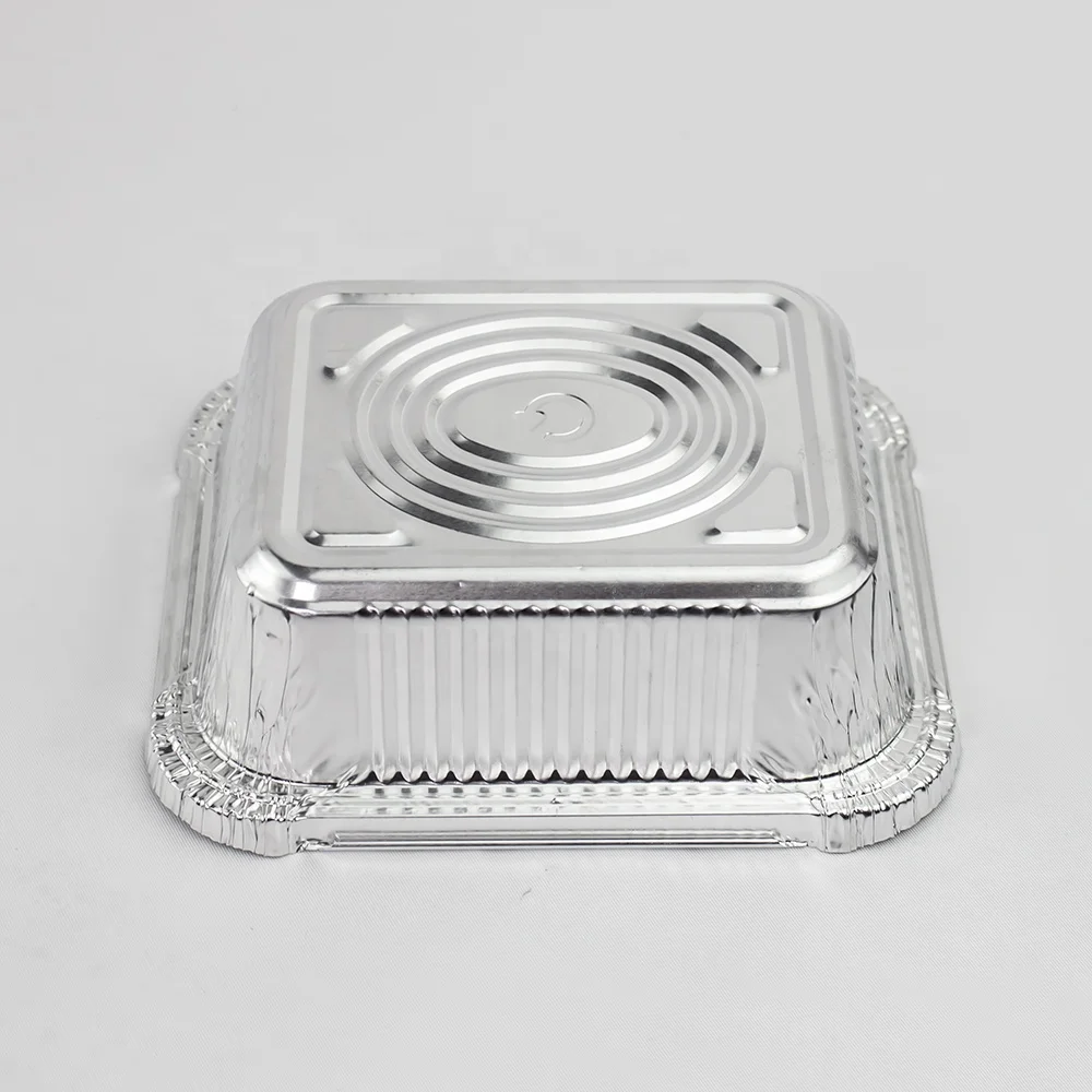 Wholesale environmental protection disposable food takeout box aluminum foil container with cover