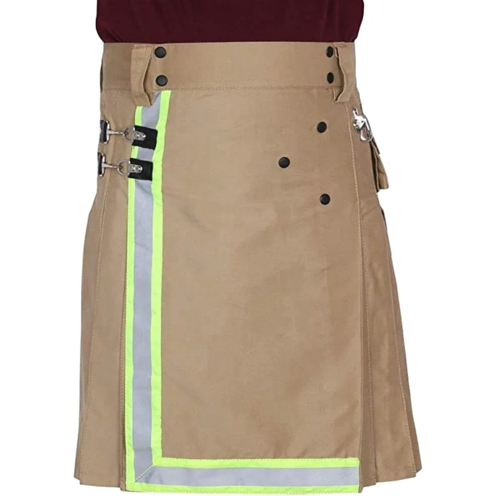 Best Quality Yellow And Black Scottish Highland Kilt 8 Yards Royal Stewart Tartan Kilt for men women