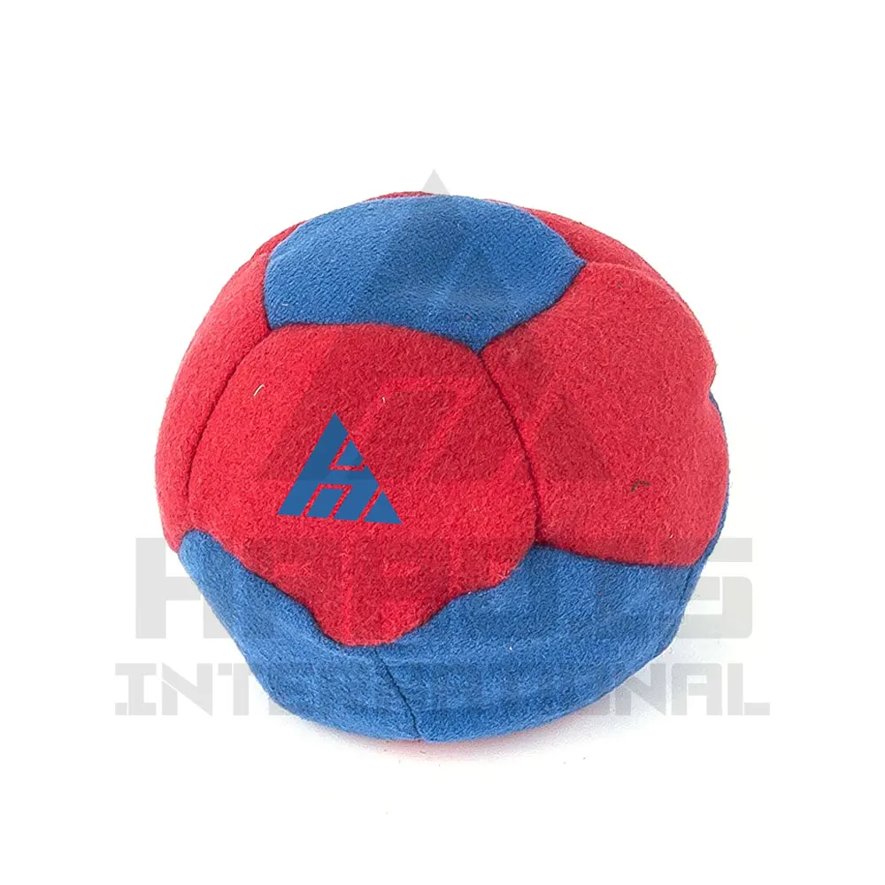 Footbag Hacky Sack custom logo and filling Plastic Pellets Sand Metal wholesale synthetic suede footbag & Hacky sack