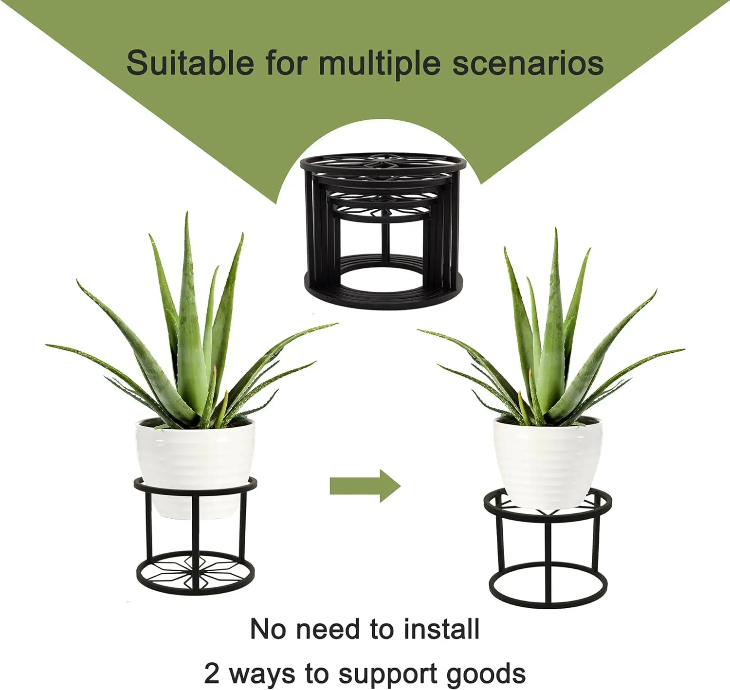 Metal Plant Stands for Indoor Outdoor Flower Pot Holders for Multiple Plant  Heavy Duty Round Supports Plant Pot Stool Stand