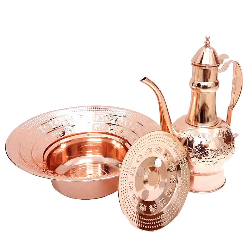 Hot Sale Arabic Hand Washing Set Muslim Hand Wash Water Kettle and Basin Set