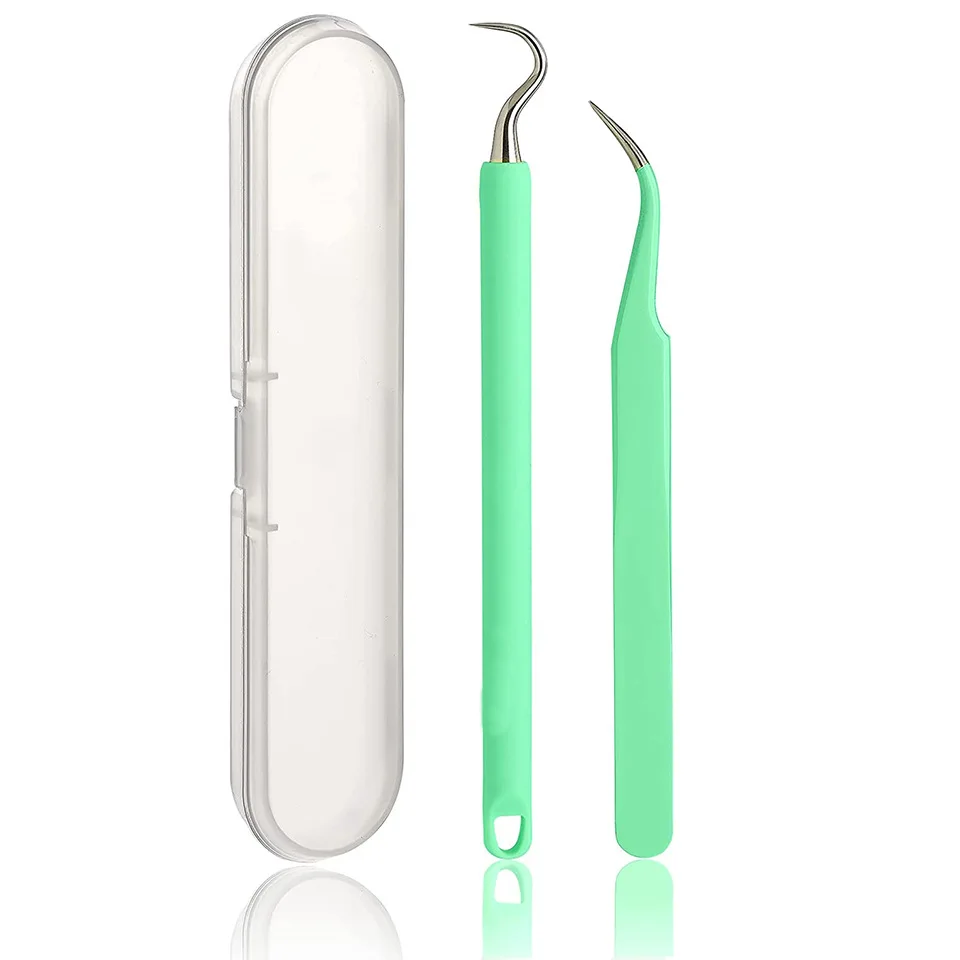 Craft Adhesive Vinyl Tool 2 Pieces Stainless Steel Precision with Case Weeding Paper Craft Tool Kit for Silhouettes Cameos