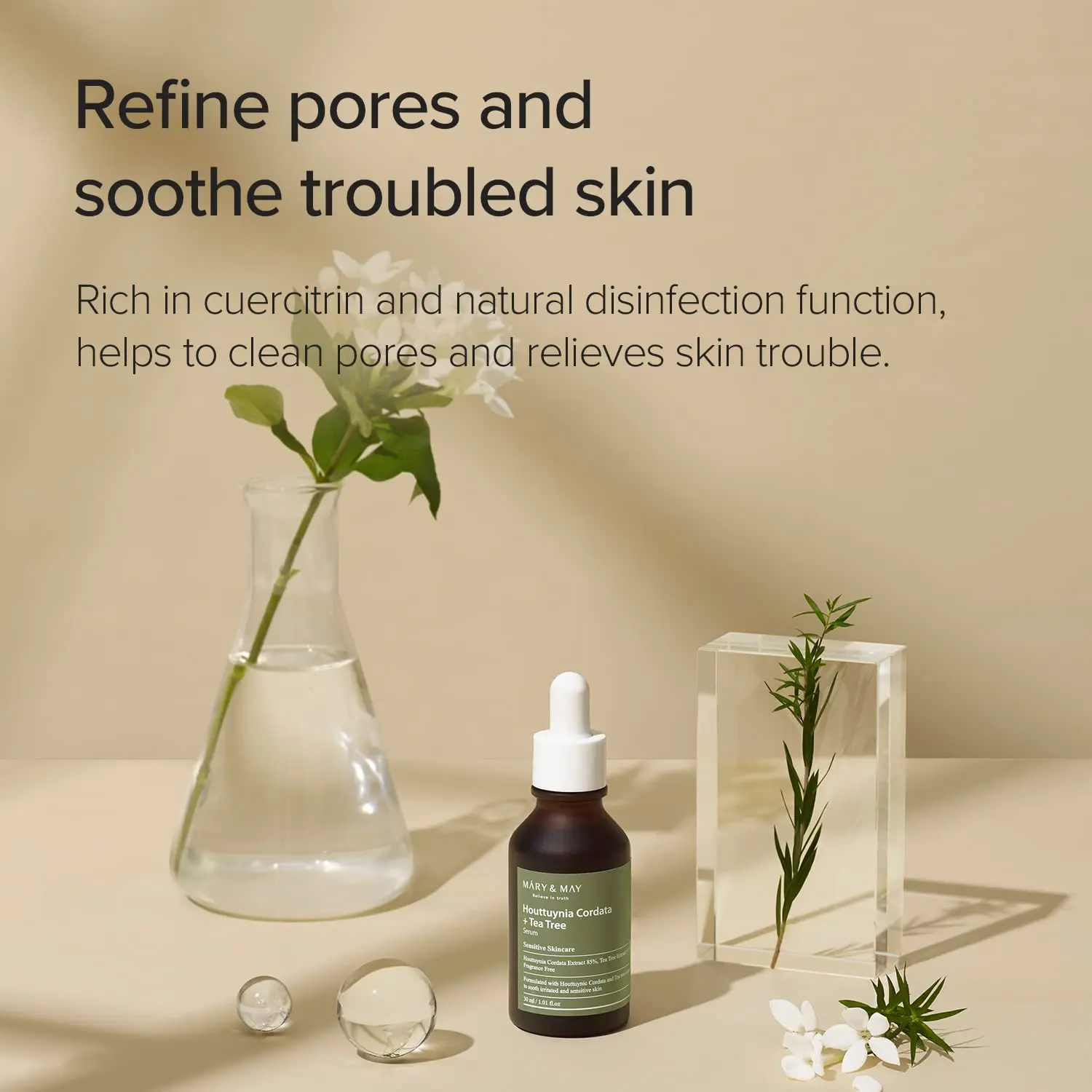 Korean Facial Serum Mary&May Houttuynia Cordata +Tea Tree Serum 30ml