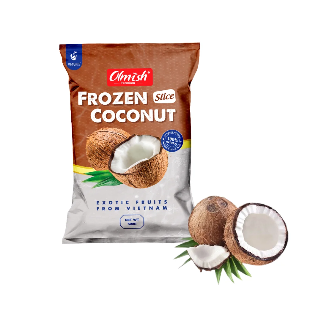 Wholesale frozen coconut slice premium quality OLMISH fruit manufacturer  ready to export from Vietnam