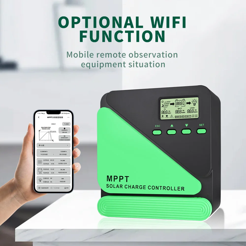 Контроллер VictorFri 12/24 В MPPT для солнечной батареи Wi-Fi солнечная панель регулятор LCD USB Lifepo4 свинцово-кислотная литиевая батарея 10A - 60A