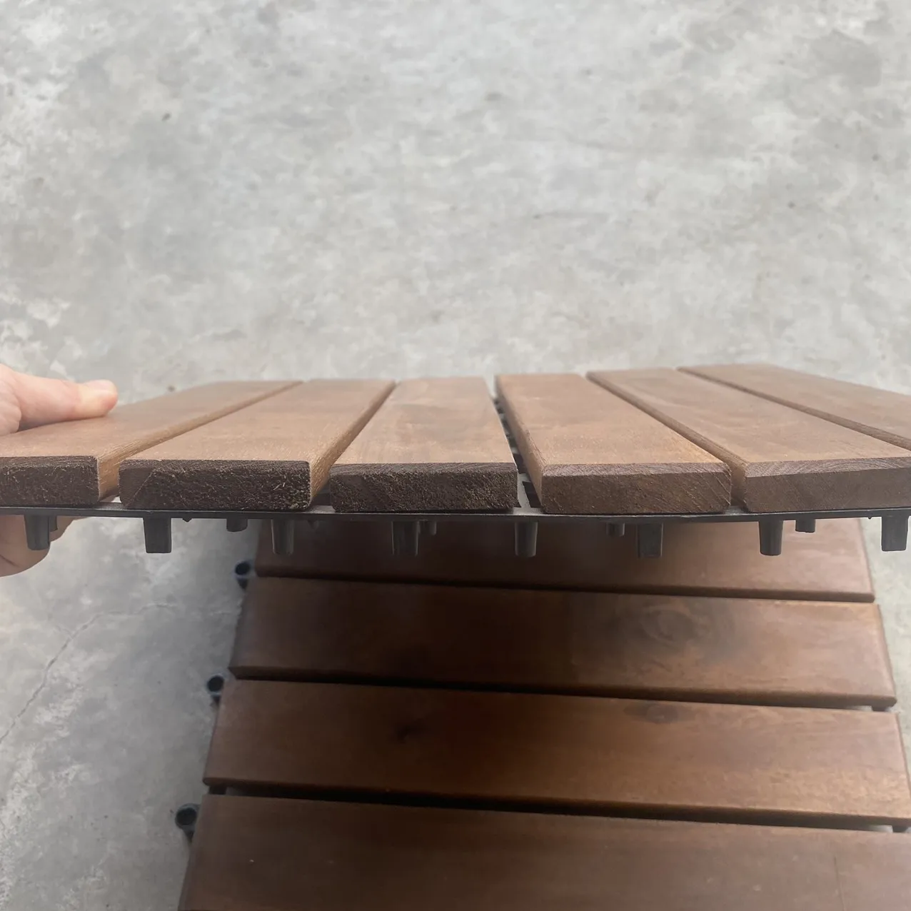 Tiles decking- Using in/outdoor - wood deck tiles 6 slats Interlocking Deck Tiles for Sale From Vietnam