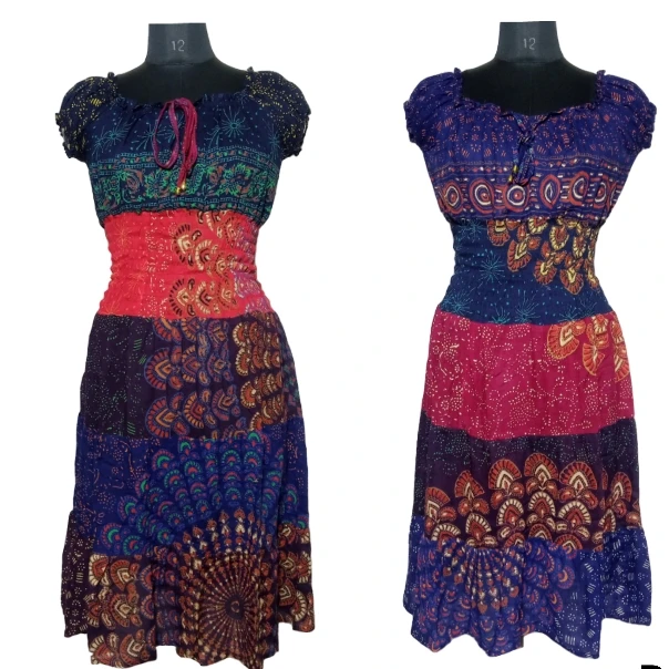 rayon fabric printed Frill Short Boho summer fashion maxi dress Spanish dress sleeve  Beach wear Slit maxi dress-Wholesale