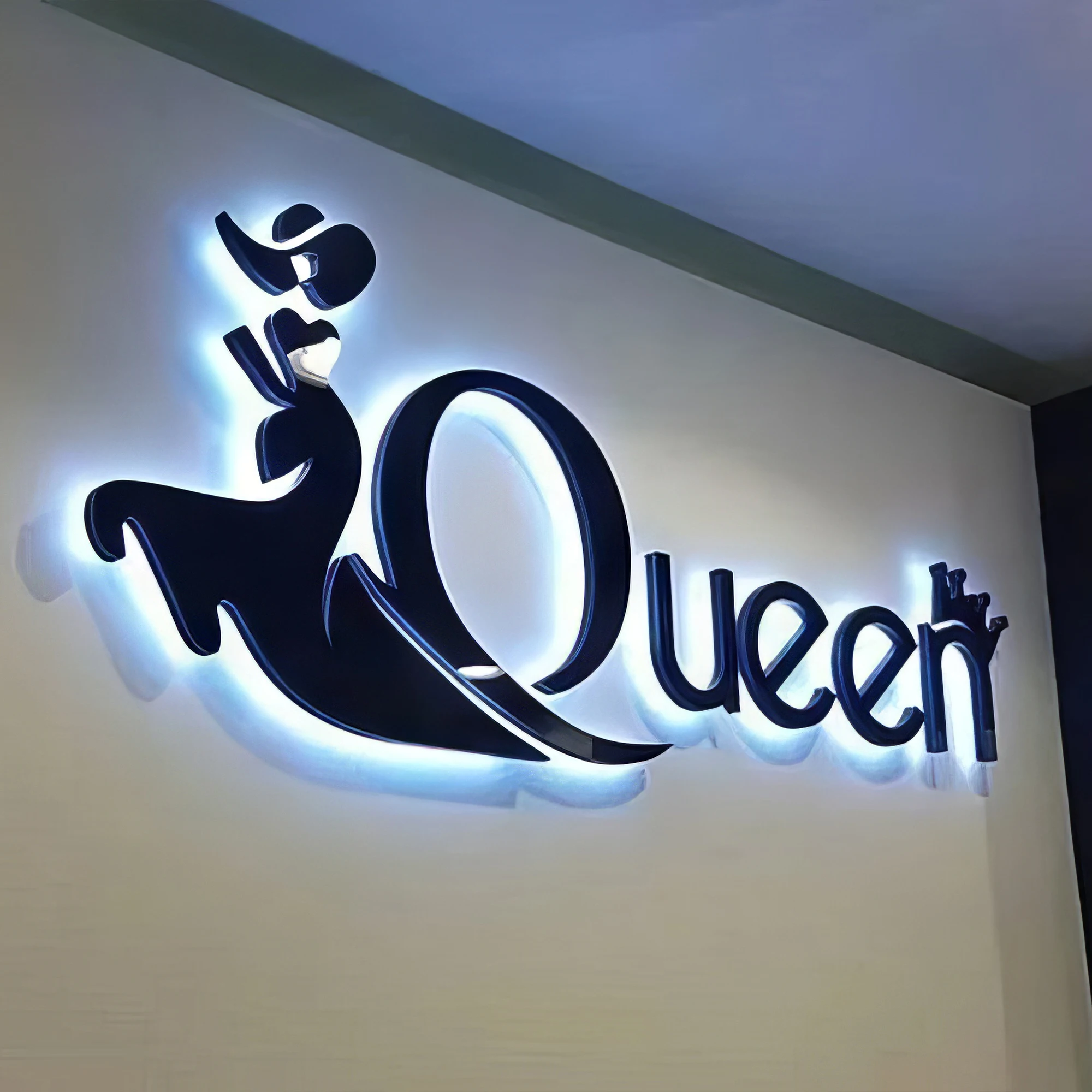 Metal Backlit Business Sign, 3D Reception Spa Decor, Custom Outdoor Sign, Electronic LED Beauty Salon Sign, Illuminated Logo