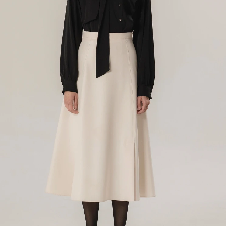 MOMET Deanna Full Skirt - Black/Cream New Arrival Korean Skirts