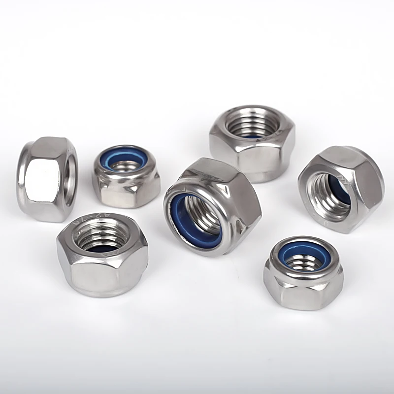 Good price stainless steel 304 316 nylon hex nut high quality hex nylon lock nut