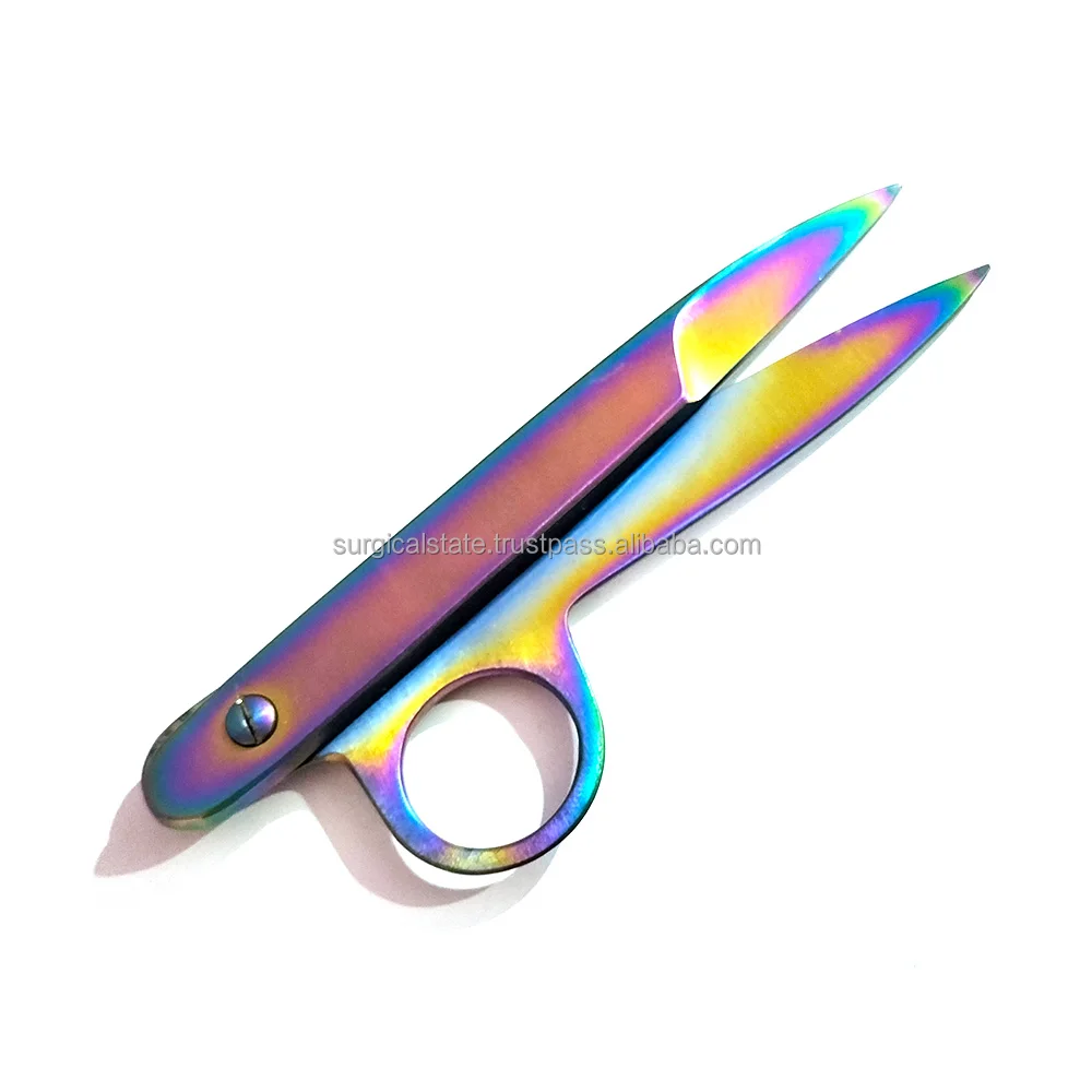 Hot Factory Sales Yarn Scissors Household Spring U-Shaped Straight Curved Type Thread Shears Sewing Use Stainless Steel Blade