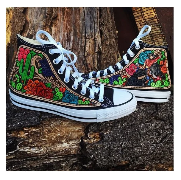 Best Quality Comfortable Customized Hand Made Genuine Leather Designer Multicolor High Top Sneaker Unisex