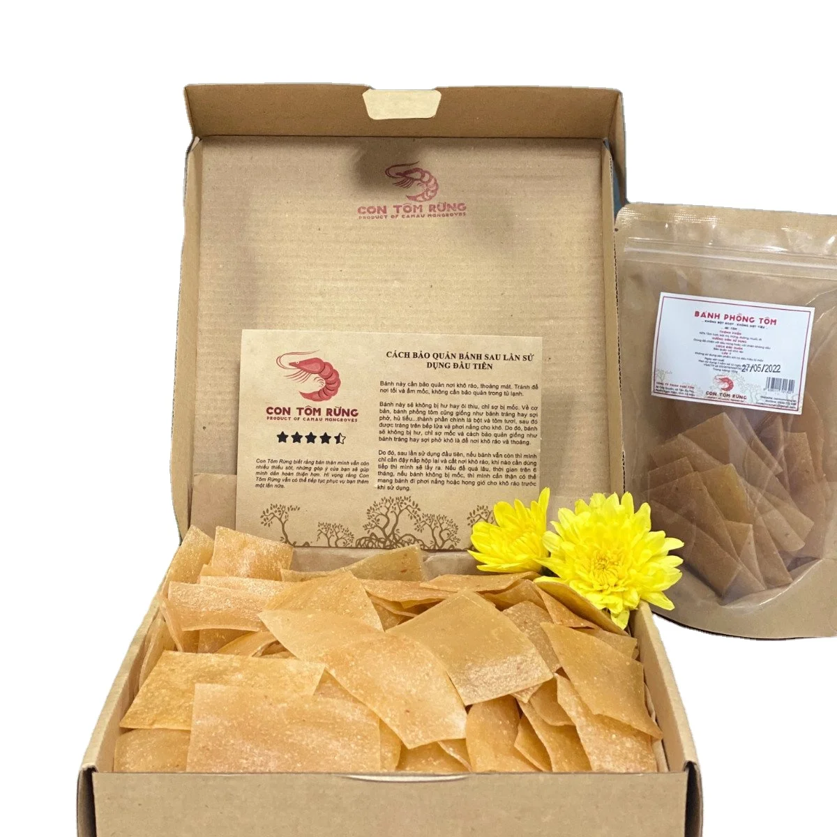 High Quality Wholesale 9 months Shelf Life Crispy Texture Taste Salty Box 500gr Prawn Cracker Shrimp Chips from Vietnam