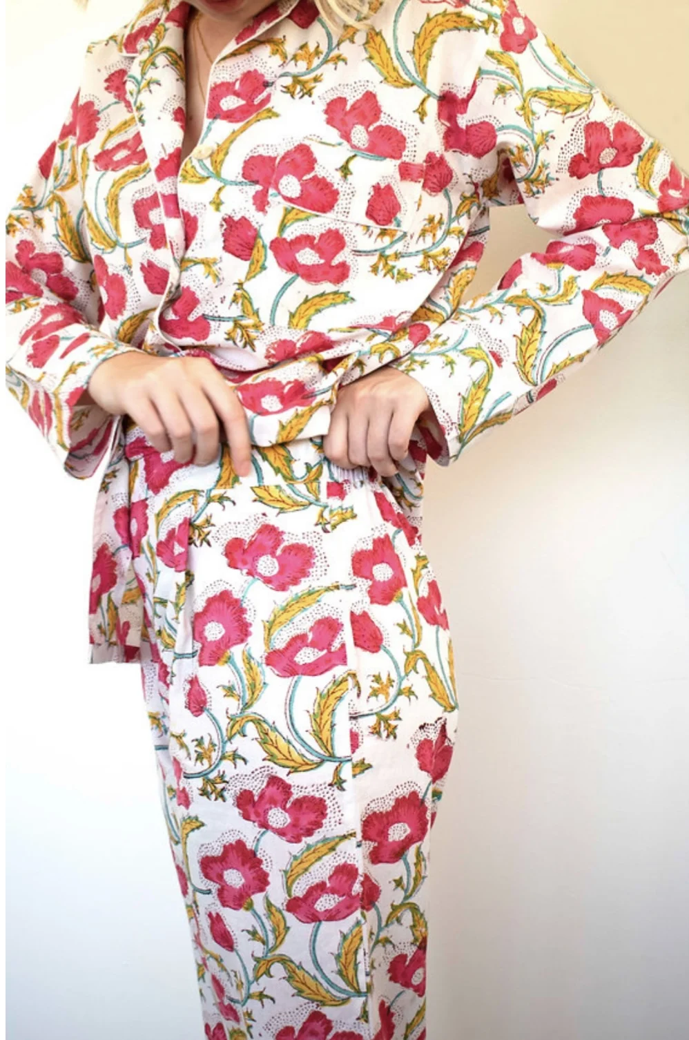 High Quality Cotton 2 Piece Set Home Homewear Sleep Pajama for Women Short Sleeves