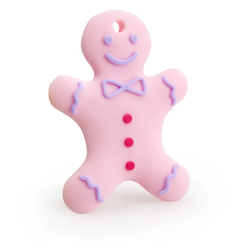 New Bpa Free Christmas Silicone Teether Baby Teether Ring Soothing Teething Toy Soft-textured Silicone Baby Teether