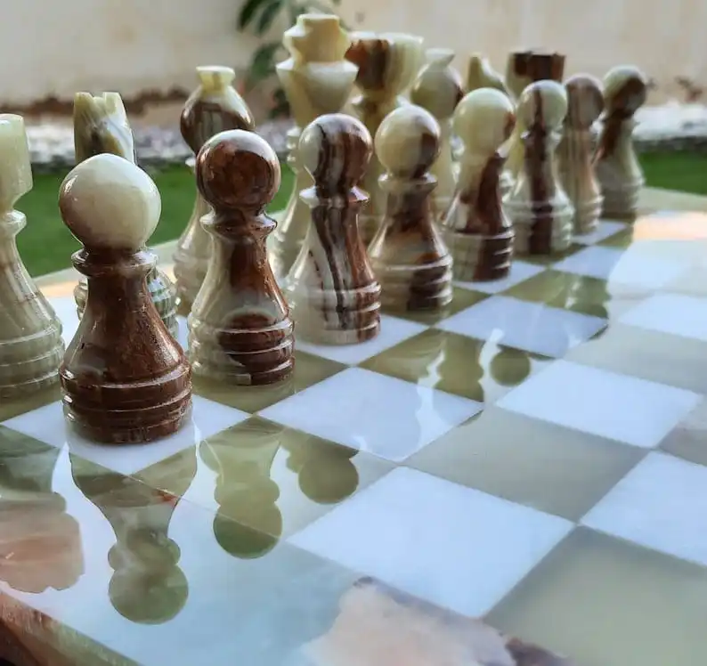 Chess made in India wholesale Luxury Decorative Marble Chess Board and Pieces Set for Indoor International Board Game