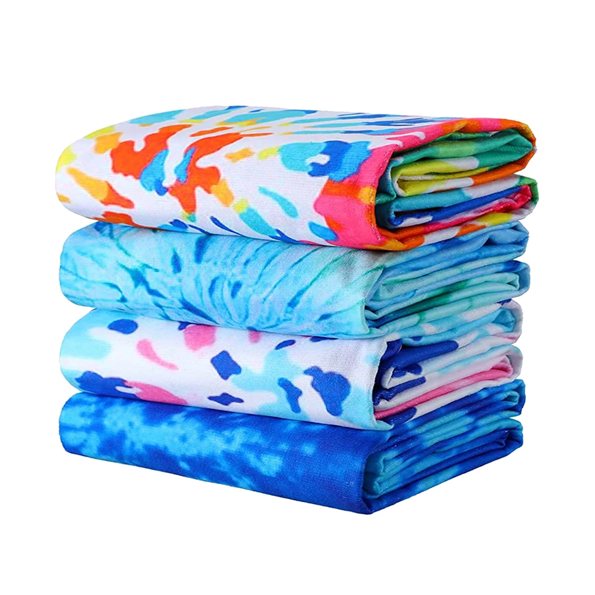 250GSM Value-Priced  Polyester Beach Towel Non-Fade Full Color Made From Dyed Microfiber Yarns by Direct Microfiber Manufacturer