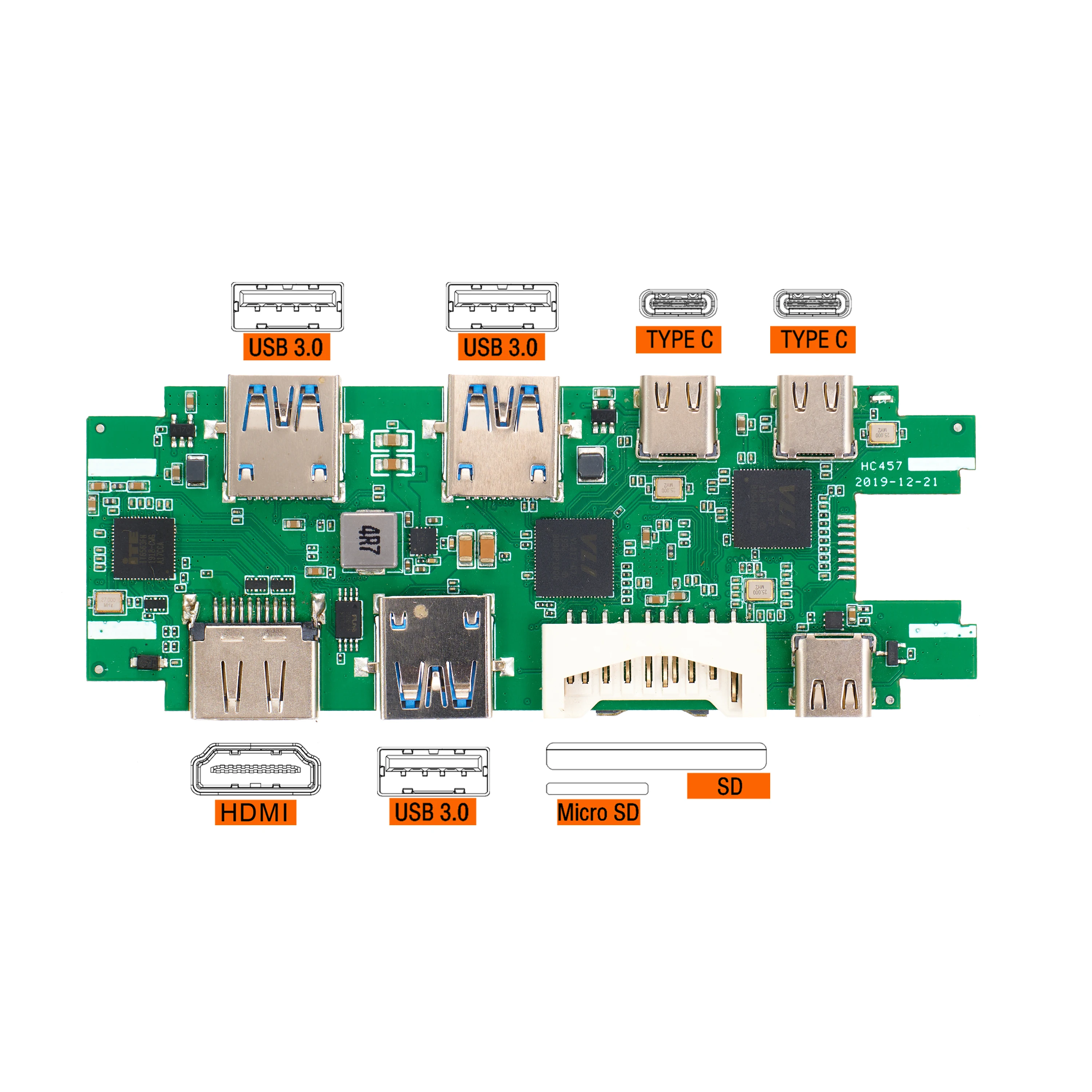 USB C HUB Components PCB Assembly Service ODM OEM