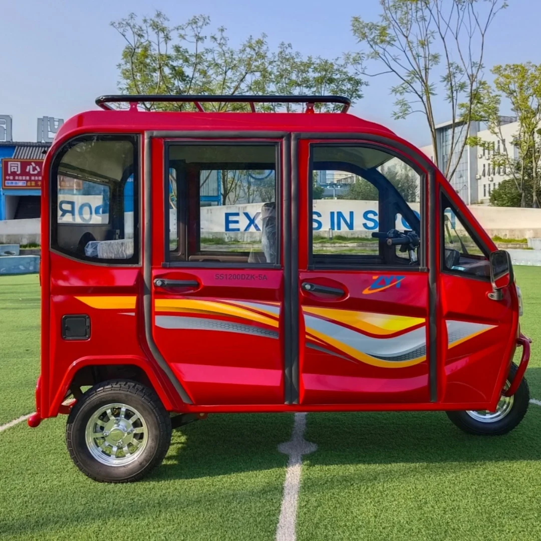 Трехколесный Электрический трехколесный велосипед Tuk-tuk с кабиной для пожилых семей использующий взрослый электрический закрытой на 5 мест