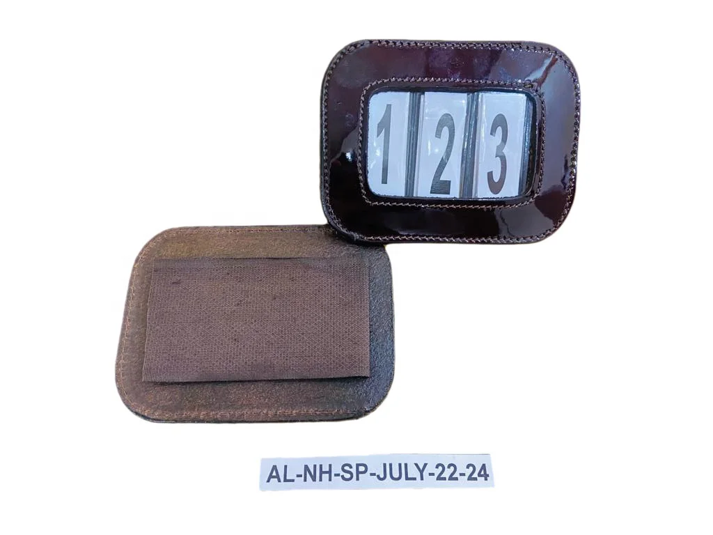 EQUESTRIAN HORSE PRO CRO PATENT LEATHER NUMBER HOLDER EYE CATCHING GENUINE HORSE RACING EQUIPMENT AT CHEAP FACTORY PRICE